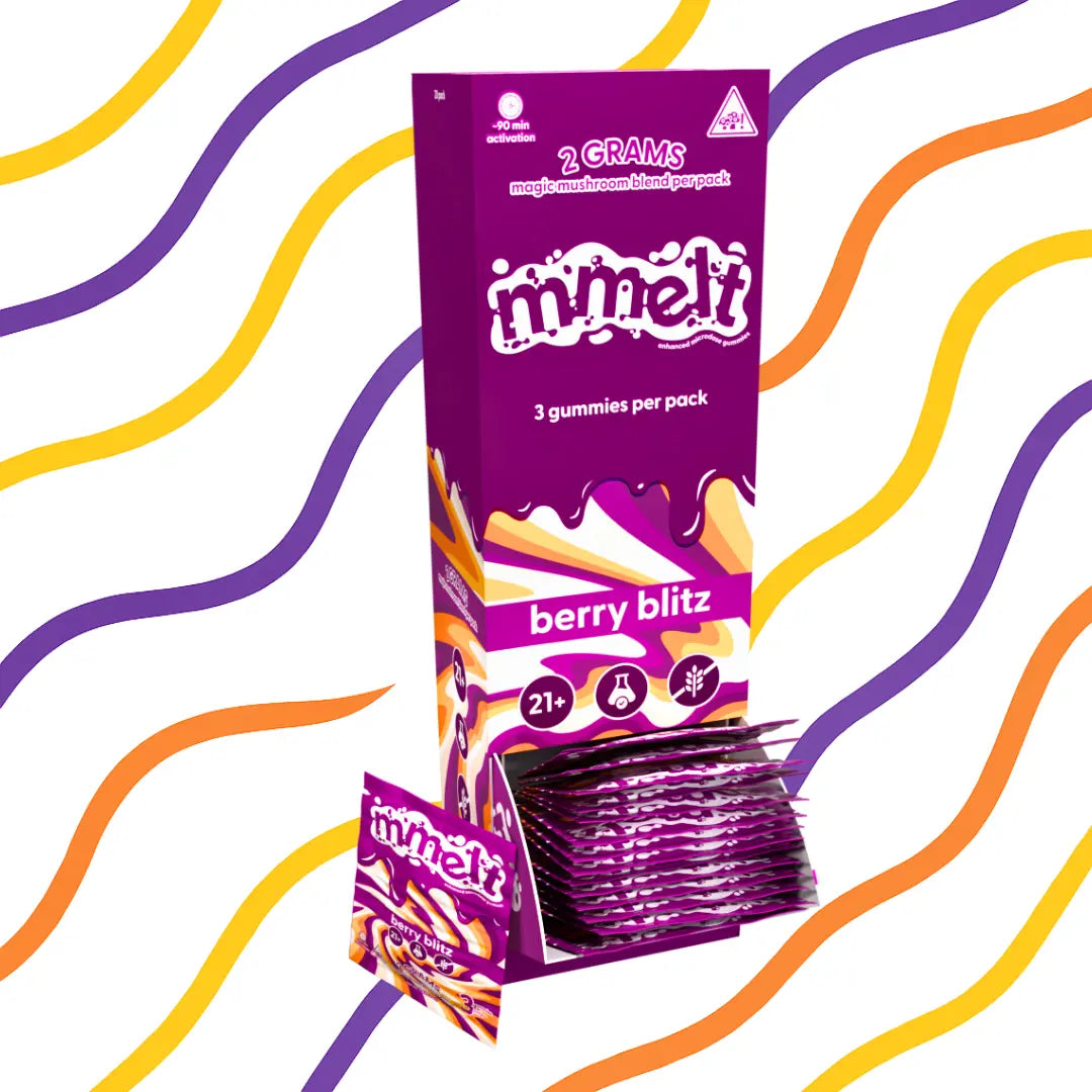 MMELT Mushroom Gummies Party Pack, Berry Blitz, 60 Ct, front pack hero image