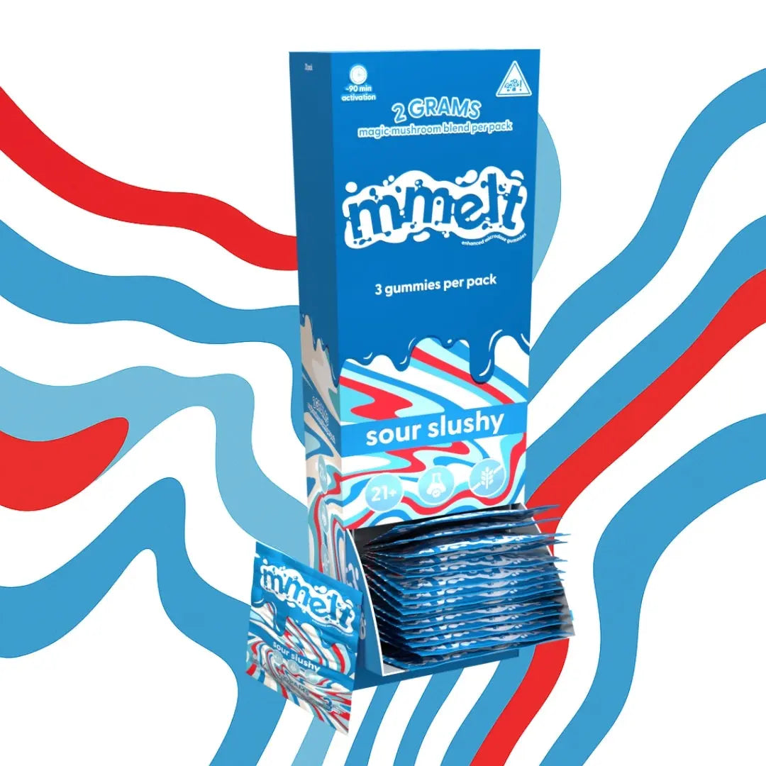 MMELT Mushroom Gummies Party Pack, Sour Slushy, 60 Ct, front pack hero image