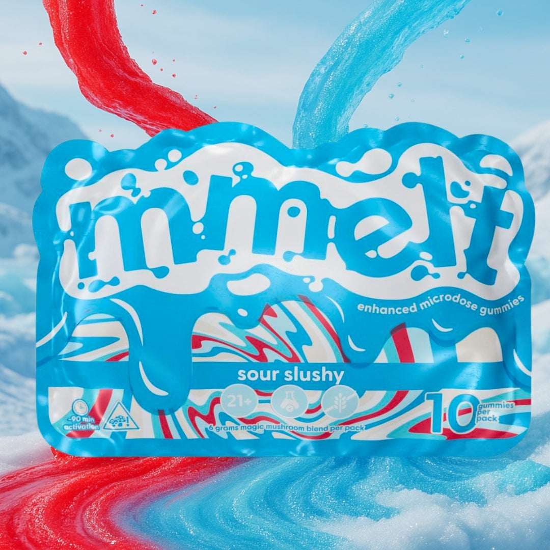 MMELT Mushroom Gummies, Sour Slushy, 10 Ct, front pack hero image